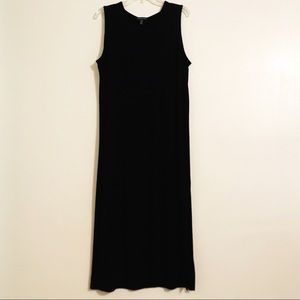 Eileen Fisher Black Scoop Neck Maxi Dress